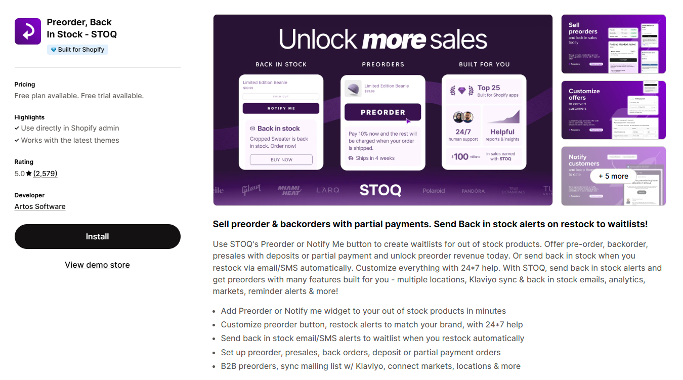 Preorder, Back In Stock ‑ STOQ